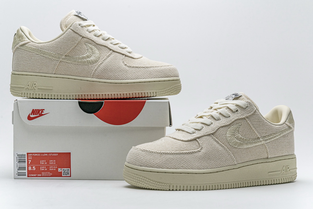 Cz9084 200 Stussy X Nike Air Force 1 Low Fossil Stone 7 - www.kickbulk.co